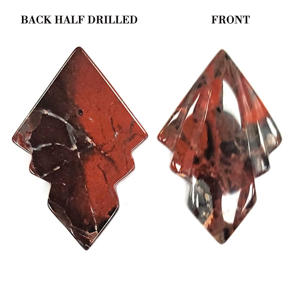 ARROW 22X35MM POPPY JASPER (2PCS)